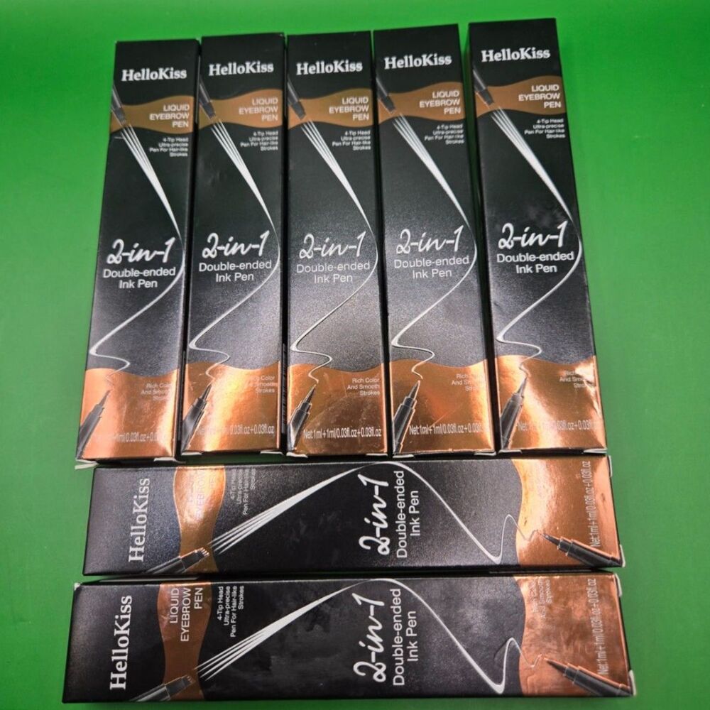 HelloKiss 2-in-1 Double-Ended Liquid Eyebrow Pen - Lot of 7